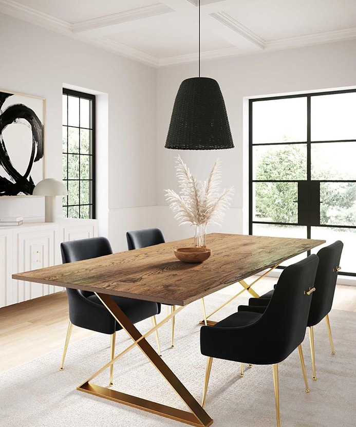 RDT-0728 Juego de mesa de cena cuadrada de diseño de lujo moderno de acero inoxidable para comedor muebles para el hogar