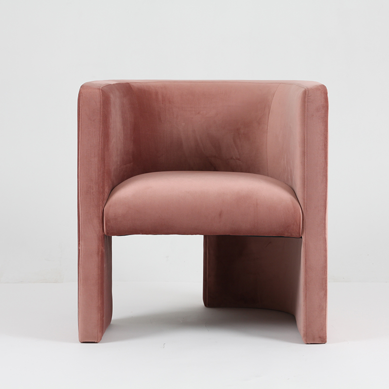 RJC-1096 Sillón rosa tapizado en terciopelo de diseño moderno de alta calidad