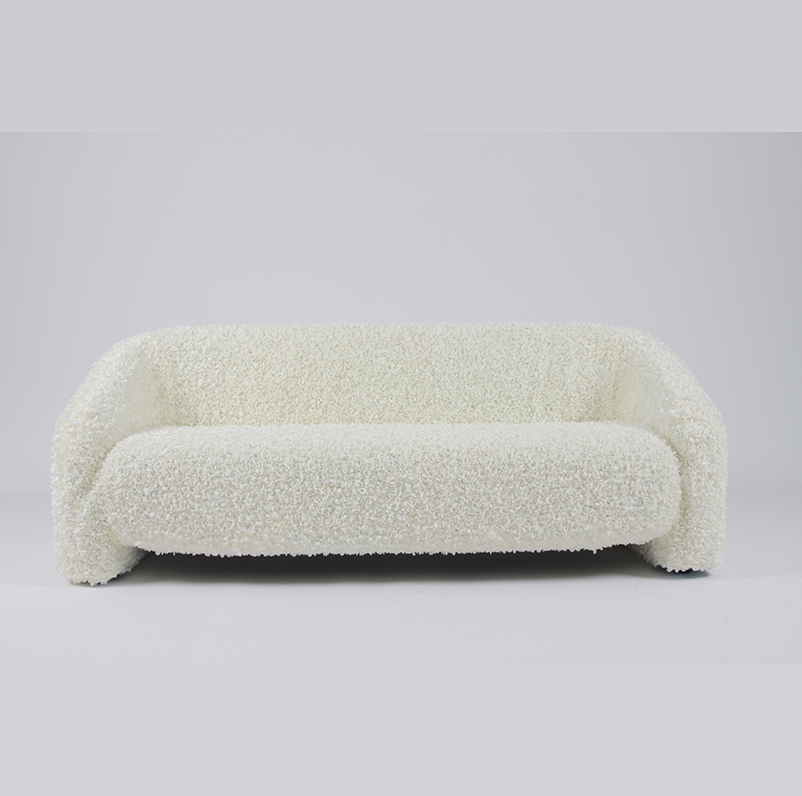 Sofás de sala de estar de 3 plazas de tela Boucle de gama alta de estilo minimalista RSF-1229